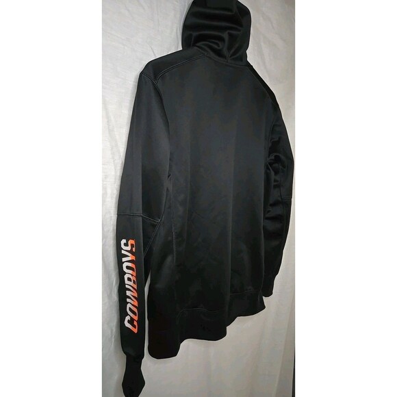 Oklahoma State Cowboys OSU Nike Full Zip Hoodie Therma-Fit, Sz Med, Black/Orange - Picture 7 of 9